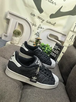 Adidas Superstar Heathered Black and White Lifestyle Sneakers 9