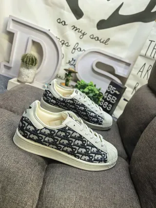 Adidas Superstar Jacquard Monogram Off-White Lifestyle Sneakers 9