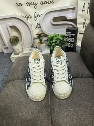 Adidas Superstar Jacquard Monogram Off-White Lifestyle Sneakers 10