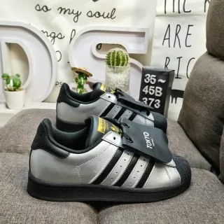 Adidas Superstar Metallic Silver Black Lifestyle Sneakers
