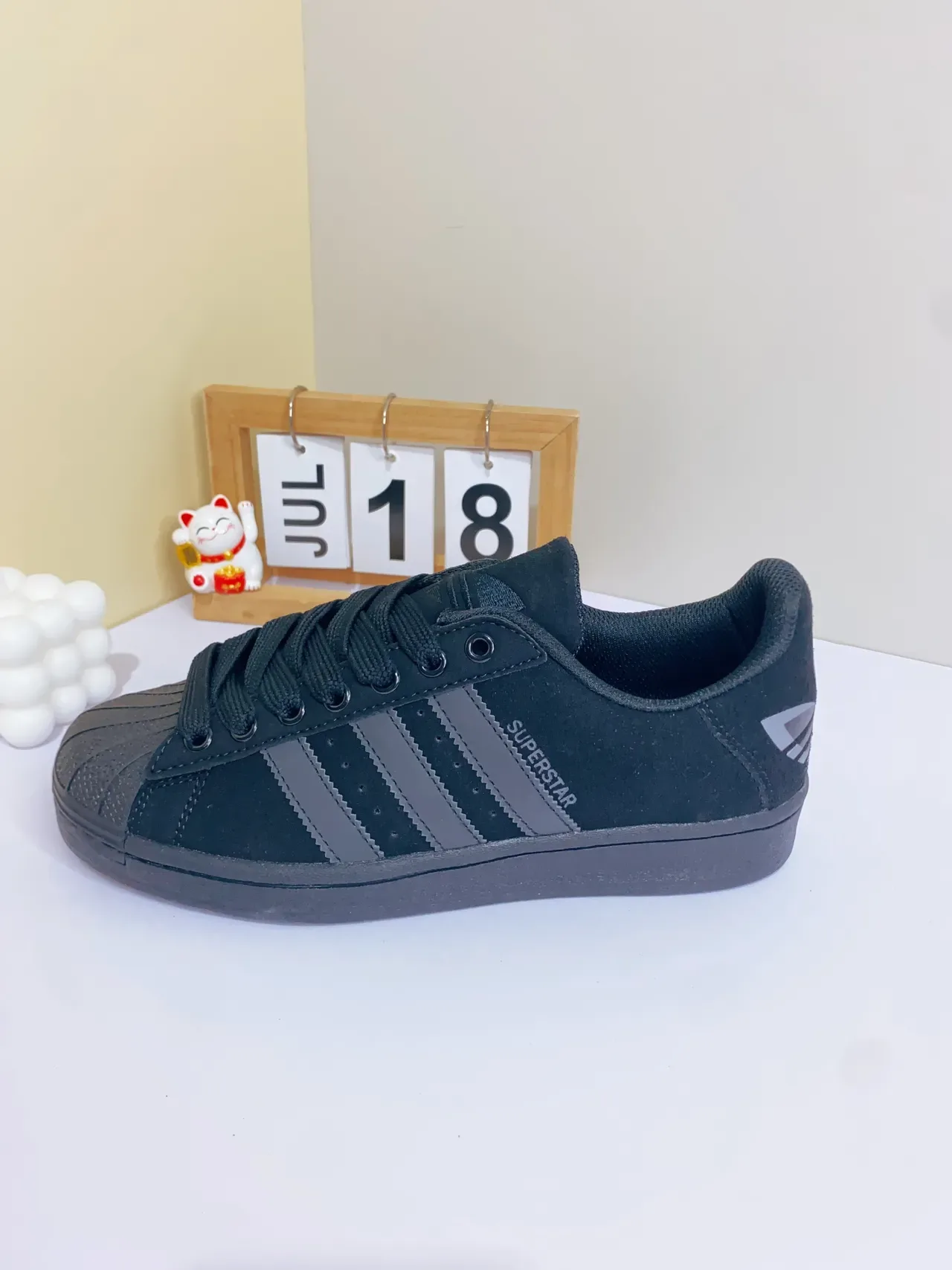 Adidas Superstar Monochrome Black Lifestyle Sneakers 3