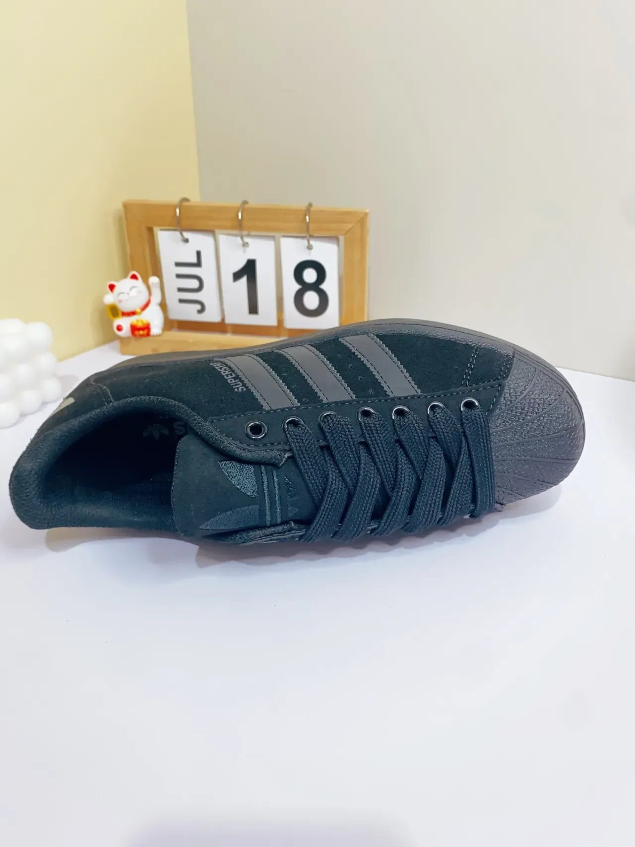 Adidas Superstar Monochrome Black Lifestyle Sneakers 4