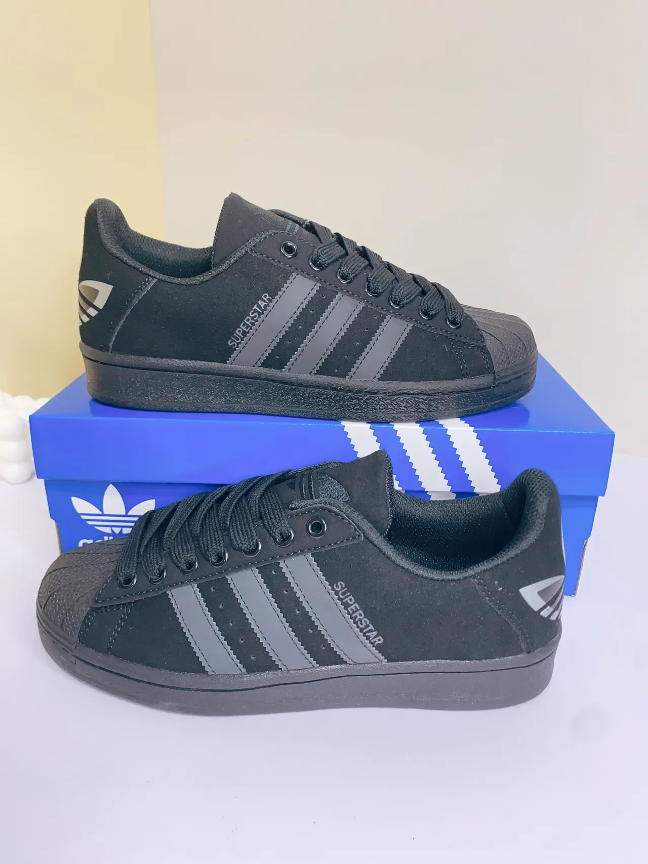 Adidas Superstar Monochrome Black Lifestyle Sneakers 5