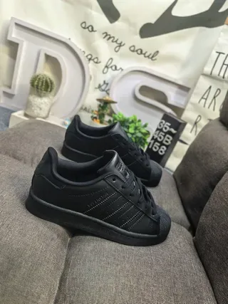 Adidas Superstar Monochrome Black Lifestyle Sneakers 9