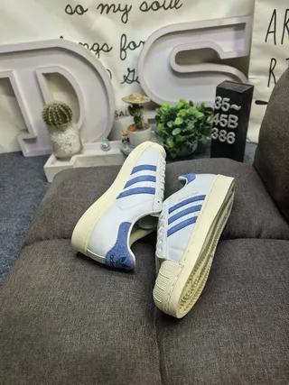 Adidas Superstar Off-White and Blue Lifestyle Sneakers 6