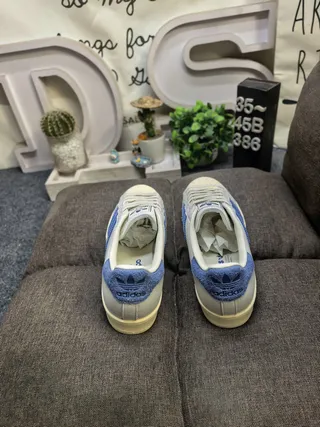 Adidas Superstar Off-White and Blue Lifestyle Sneakers 8