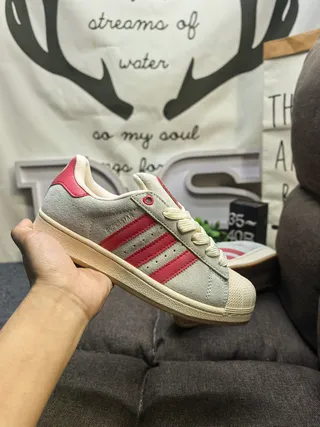 Adidas Superstar Pink and Gray Lifestyle Sneakers 5