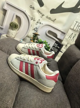 Adidas Superstar Pink and Gray Lifestyle Sneakers 7