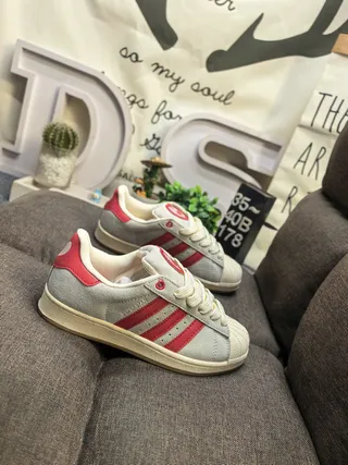 Adidas Superstar Pink and Gray Lifestyle Sneakers 9