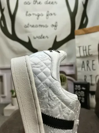 Adidas Superstar Quilted White Black Lifestyle Sneakers 4