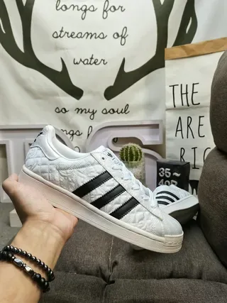 Adidas Superstar Quilted White Black Lifestyle Sneakers 6