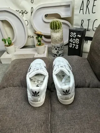 Adidas Superstar Quilted White Black Lifestyle Sneakers 8