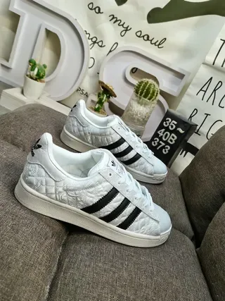 Adidas Superstar Quilted White Black Lifestyle Sneakers 9