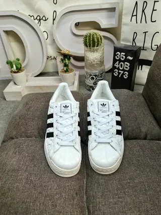 Adidas Superstar Quilted White Black Lifestyle Sneakers 10
