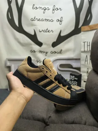 Adidas Superstar Tan and Black Lifestyle Sneakers 5