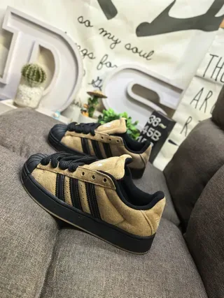 Adidas Superstar Tan and Black Lifestyle Sneakers 7