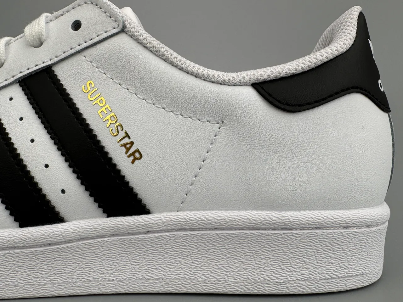 Adidas Superstar White Black Gold Lifestyle Sneakers 5