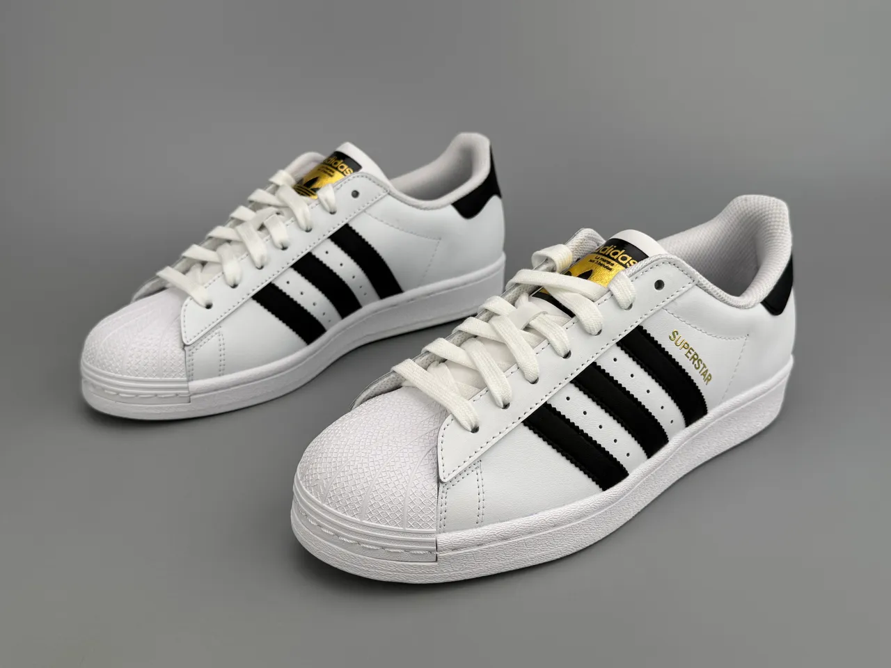 Adidas Superstar White Black Gold Lifestyle Sneakers 9