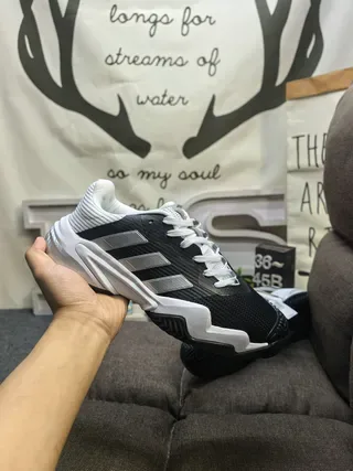 Adidas White and Black Three-Stripe Lifestyle Sneakers 15