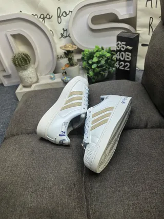 Adidas White Beige Shell-Toe Three-Stripe Side Panel Lifestyle Sneakers 6