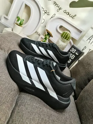 Adidas White Black Engineered Mesh Upper Sculpted Foam Midsole Running Shoes 17