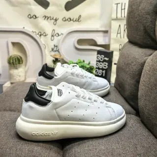 Adidas White Black Low-Top Perforated Leather Lifestyle Sneakers