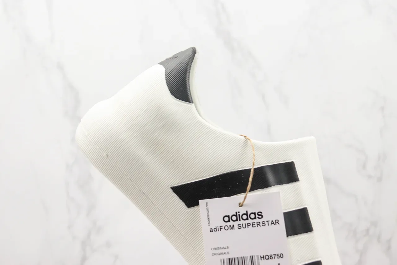 Adidas White Black Ribbed Monochrome Upper Slip-On Silhouette Sneakers 5