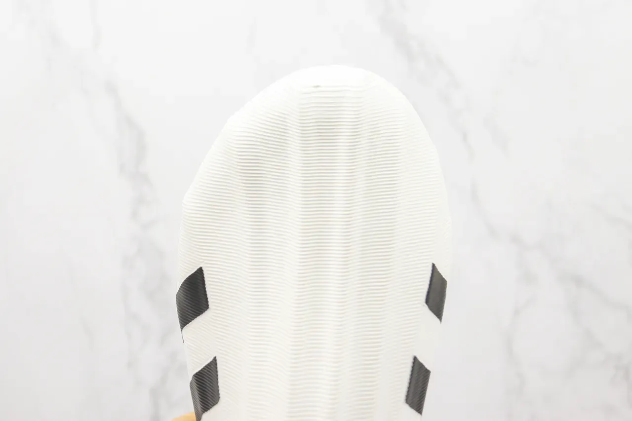 Adidas White Black Ribbed Monochrome Upper Slip-On Silhouette Sneakers 6