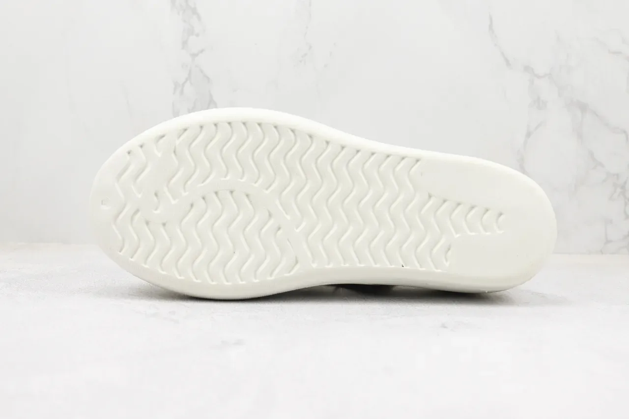 Adidas White Black Ribbed Monochrome Upper Slip-On Silhouette Sneakers 8