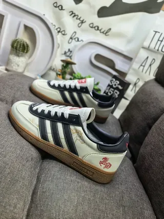 Adidas White Blue Low-Top Leather Upper Lifestyle Sneakers 17