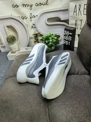 Adidas White Blue Sculpted Monolithic Midsole Three-Stripe Side Branding Lifestyle Sneakers 6