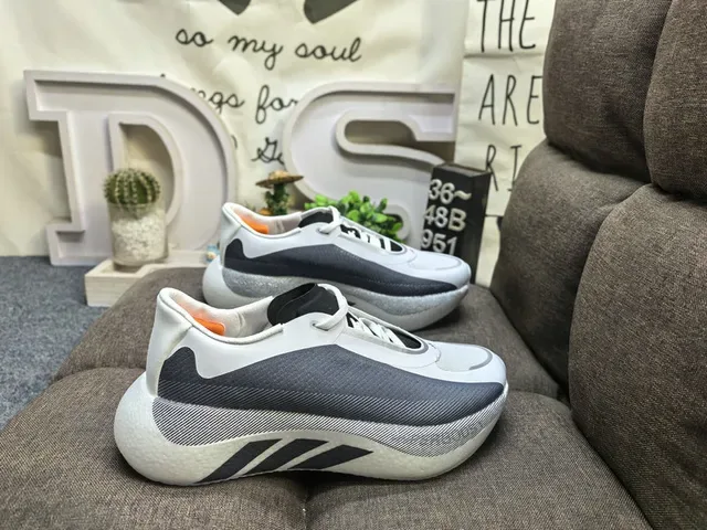 Adidas White Blue Sculpted Monolithic Midsole Three-Stripe Side Branding Lifestyle Sneakers 11