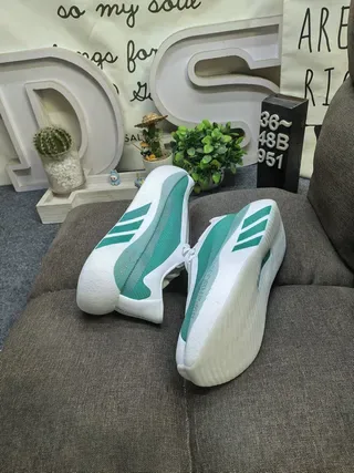 Adidas White Blue Sculpted Monolithic Midsole Three-Stripe Side Branding Lifestyle Sneakers 16