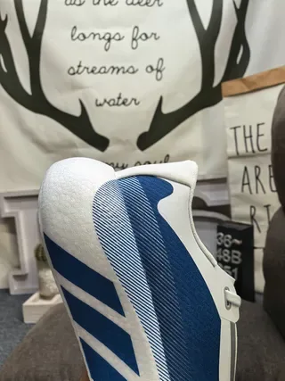 Adidas White Blue Sculpted Monolithic Midsole Three-Stripe Side Branding Lifestyle Sneakers 23
