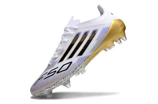 Adidas White Gold Low-Cut Knit Upper Heel Counter Firm-Ground Soccer Shoes 3