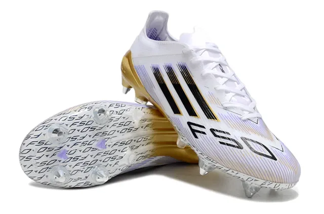 Adidas White Gold Low-Cut Knit Upper Heel Counter Firm-Ground Soccer Shoes 4