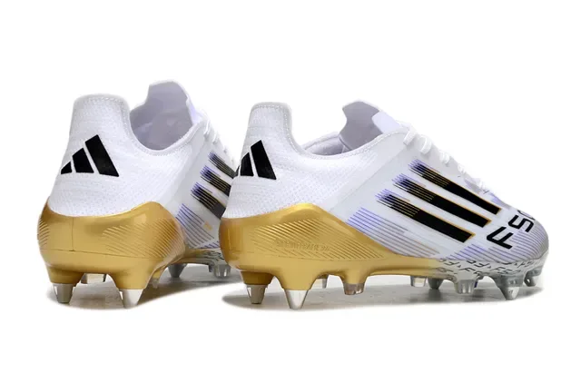 Adidas White Gold Low-Cut Knit Upper Heel Counter Firm-Ground Soccer Shoes 5