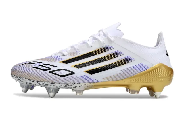 Adidas White Gold Low-Cut Knit Upper Heel Counter Firm-Ground Soccer Shoes 7
