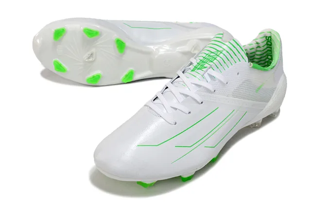 Adidas White Green Low-Cut Engineered Mesh Upper Firm-Ground Soccer Shoes 4