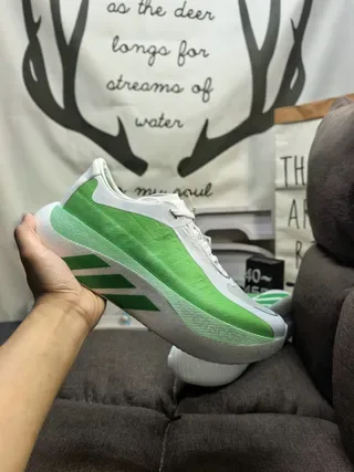 Adidas Tênis Lifestyle Branco e Verde de Upper de Malha Baixo 5