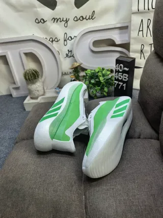 Adidas Tênis Lifestyle Branco e Verde de Upper de Malha Baixo 6