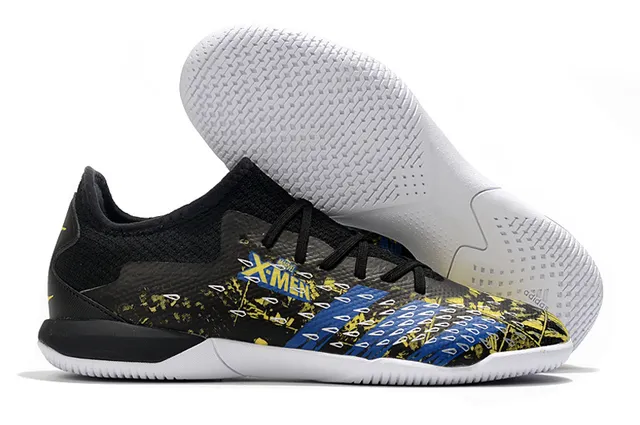 Adidas Blanc Multicolore Coupe Basse Tissu Supérieur Impression Abstraite Chaussures de Football Intérieur 5