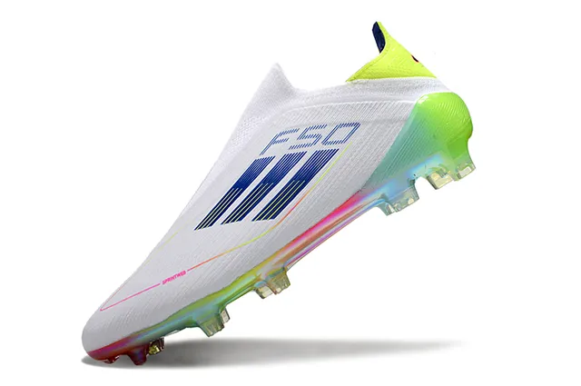 Adidas White Multicolor Sock-Fit Upper Iridescent Gradient Sole Firm-Ground Soccer Shoes 3