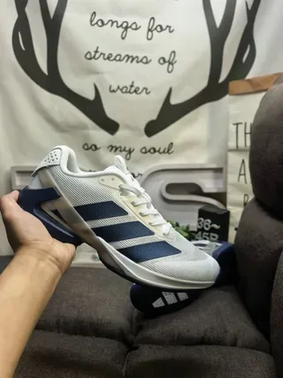 Adidas White Navy Low-Top Mesh Upper Lifestyle Sneakers 5