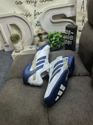 Adidas White Navy Low-Top Mesh Upper Lifestyle Sneakers 6