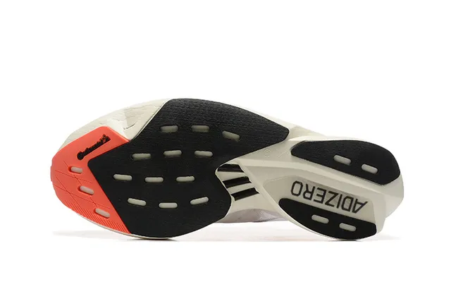 Adidas White Orange Engineered Mesh Upper Three-Stripe Overlay Running Shoes 4