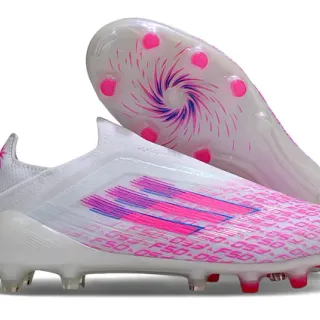 Adidas Blanco Rosa Bajo Ajuste Calcetín Upper Transparente Suela Transparente Terrain Firme Zapatos de Fútbol