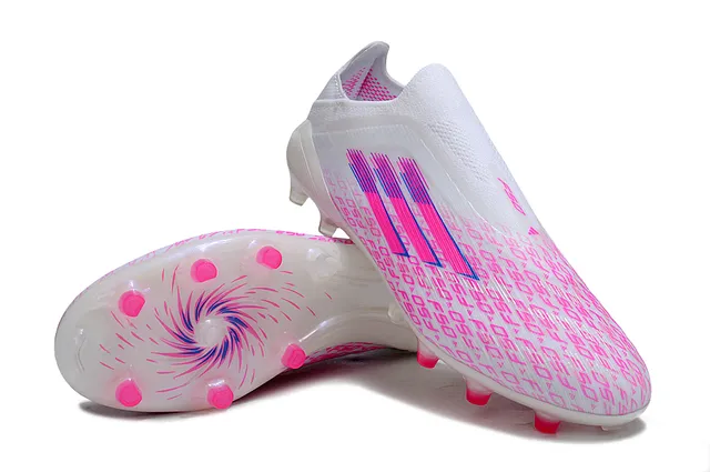 Adidas Blanc Rose Coupe Basse Ajustement Chaussette Upper Transparente Semelle Transparente Terrain Ferme Chaussures de Football 4