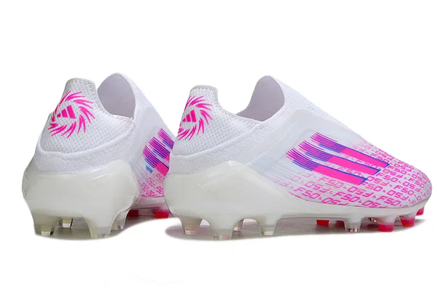 Adidas Blanc Rose Coupe Basse Ajustement Chaussette Upper Transparente Semelle Transparente Terrain Ferme Chaussures de Football 5