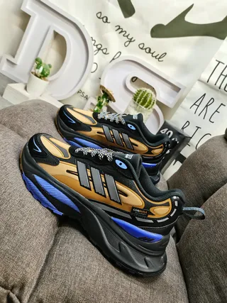 Adidas أبيض أحمر سولة منصة طبقات تركيبية متراكبة سنيكرز كثيفة 7